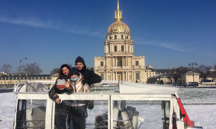 Tuktuk Paris Neige snow Invalides Napoléon